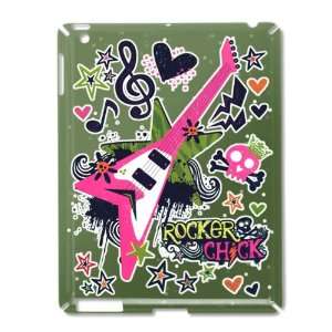  iPad 2 Case Green of Rocker Chick   Pink Guitar Heart and 