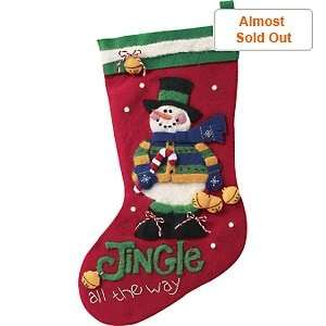 JINGLE Snowman Needle Felting Stocking Kit Dimensions  