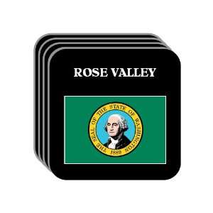  US State Flag   ROSE VALLEY, Washington (WA) Set of 4 Mini 