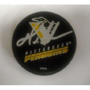 Mario Lemieux Pittsburgh Penguins Hand Signed Autographed Hockey Puck