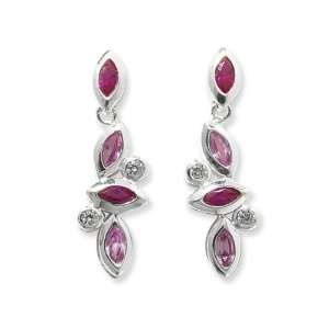  Esse Collection Silver Multi Pink & White CZ Earrings 