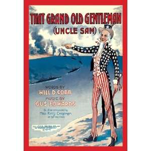 Grand Old Gentleman (Uncle Sam) 24X36 Canvas Giclee