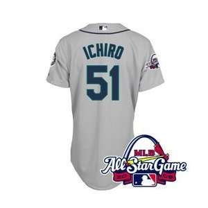 Seattle Mariners Authentic Ichiro Suzuki Road Jersey w/2009 All Star 