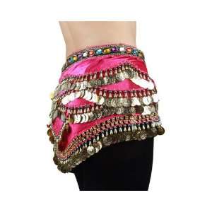  Vogue 328 Gold Coins Belly Dance Wrap & Hip Scarf With 