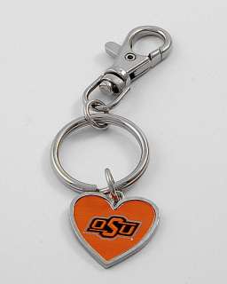 Oklahoma State Univ Cowboys Heart Key Chain Ring Fob  
