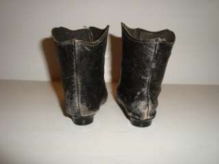 antique ORIGINAL German or French Bisque Doll Button Heeled Shoes 