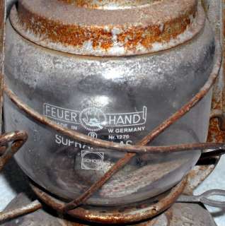 Antique Germany Kerosene Lamp Vintage Brass Lantern Oil German Handing 