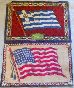 VINTAGE TOBACCO FELTS~USA~GREECE~ARGENTINE REPUBLIC FLAGS  