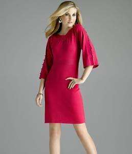 NWT Antonio Melani Rosalind Blush Silk Knit Career Dress Button 