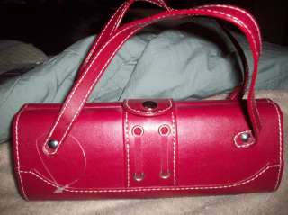 Red purse NEW Leather small bag clutch silver grommets unique stylish 
