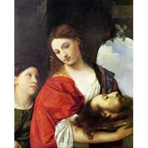 Salome with Johannes baptists head by Titian canvas 