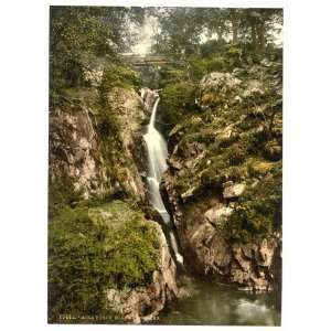 1890s photo Ullswater, Aira Force, Lake District, England . Photochrom 