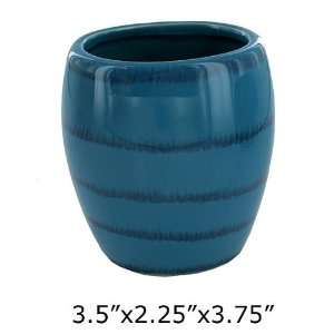  Bulk Buys KD017 6Oz Oval Blue Vase   Pack of 48