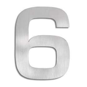 Blomus Large House Number 6 brushed stainless steel  