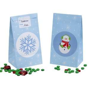  Snowflake Print Paper Treat Bags