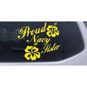  Yellow 10in X 11.3in    Proud Navy Sister Hibiscus Flowers 