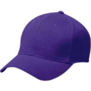 Brushed Twill 6 Panel Baseball Caps 11 Colors PURPLE ADULT SM/MED 