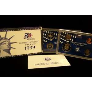  1999 S (U.S.Mint) Proof Coin Set Kennedy++ W/COA 
