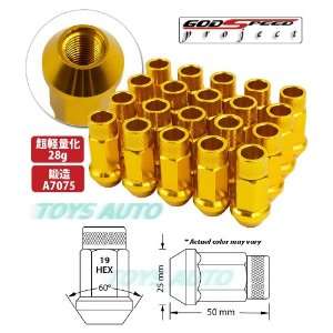  12x 1.25mm Gold Color Extended Aluminum Lug Nut Lugs 12x1.25mm Wheel 