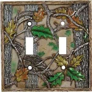   Edge Double Light Switch Cover Fall Transition Camo