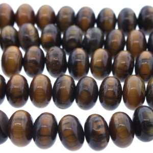 Tiger Eye  Rondell Plain   4mm Height, 10mm Width, Sold by 16 Inch 