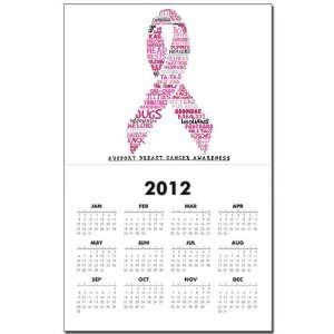 Calendar Print w Current Year Cancer Pink Ribbon Support Breast Cancer 