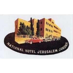  National Hotel Jerusalem Jordan Baggage Sticker 