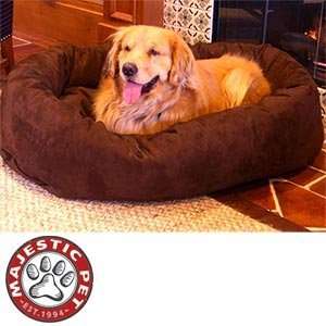  Majestic Pet 52 Chocolate Donut Pet Bed Faux Suede