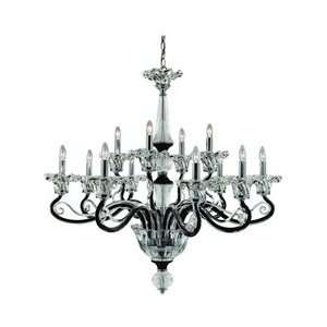   12 Black and Clear The Versailles Crystal Twelve Light Two Tier