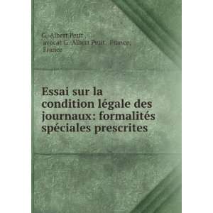  Essai sur la condition lÃ©gale des journaux formalitÃ 