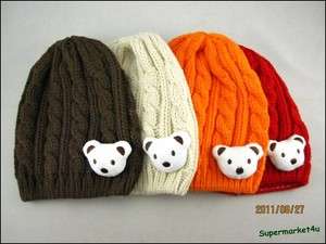 Fashion Girls/Boys Kids Little Bear Knit Cap/Hat  