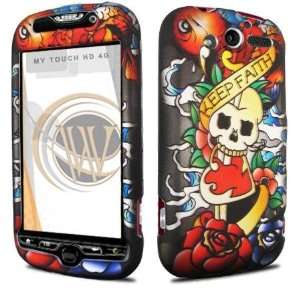 KOI FISH & SKULL Hard Rubber Feel Plastic Design Case for HTC Mytouch 