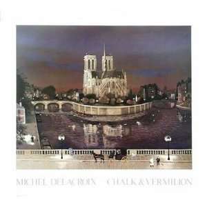  Le Chevet de Notre Dame la Nuit by Michel Delacroix. Size 24 