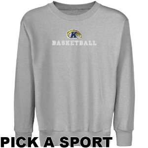Kent State Golden Flashes Youth Ash Custom Sport Logo Applique Crew 