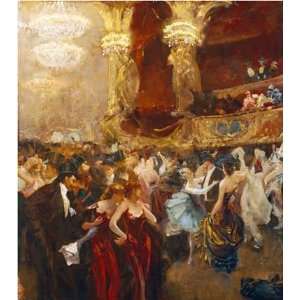  The Masked Ball at LOpera by Charles Hermans. Size 19.50 