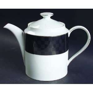  Nikko Black Tie Tea/Coffee Pot, Fine China Dinnerware 