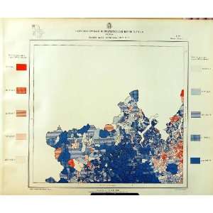   1929 Colour Map Italy Statistics Births Novara Milano