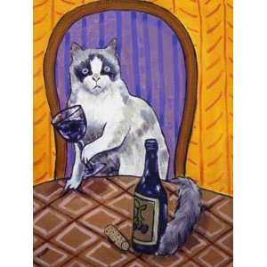 Rag Doll Cat Having Drink   Toasting By Jay Schmetz Highest Quality 