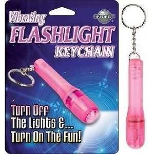  Vibrating Flashlight Keychain Pink