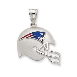 Sterling Silver New England Patriots Enameled Helmet Charm 