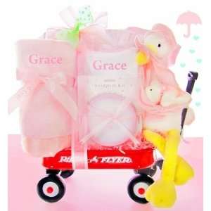  Personalized Stork Delivery Baby Wagon Girl Baby
