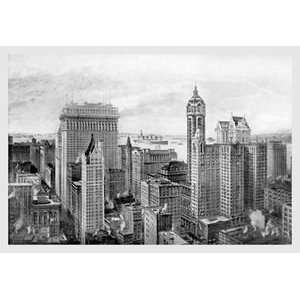 Financial District, 1911   12x18 Framed Print in Black Frame (17x23 