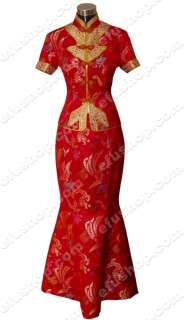 Custom made Silk tapestry satin Chinese Cheongsam Suit  