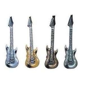  Inflatable Gold and Silver Guitars (1 dz) Toys & Games