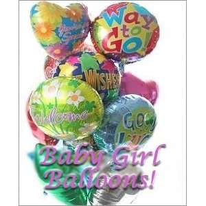  Baby Girl Balloons   Dozen Mylar