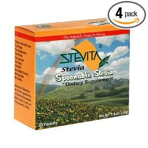 Stevita Stevia Spoonable Dietary Supplement, 50 Count Box (Pack of 4 