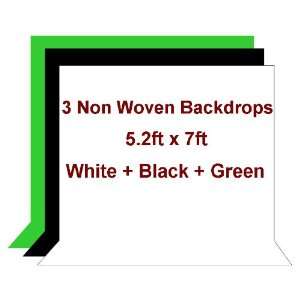   ft Non Woven Background Backdrops, White/Black/Green