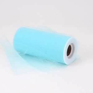  Premium Nylon Tulle Fabric 6 inch 25 Yards, Aqua Blue 