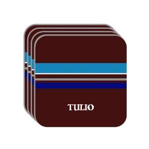 Personal Name Gift   TULIO Set of 4 Mini Mousepad Coasters (blue 