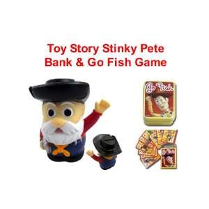   Stinky Pete Bank and Toy Story Woody and Gang Go Fish Game Toys